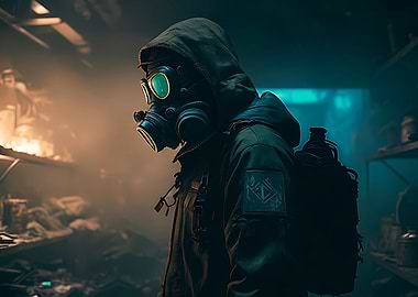 Survivor with Gas Mask