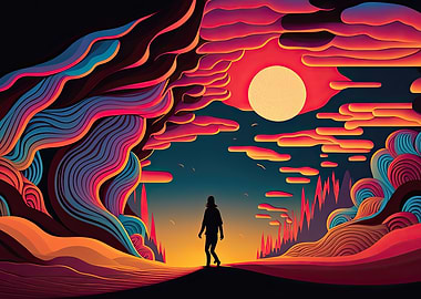 Man in the desert AI Art