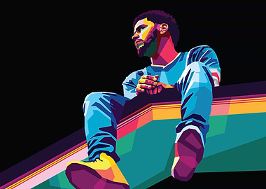 j cole in wpap pop art