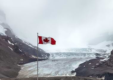 Glacier and Flag