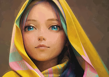 Cute anime woman portrait