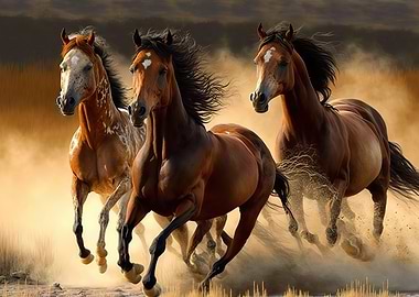 Beautiful horses running