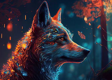 Colorful wolf
