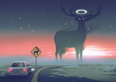 Fantasy giant deer