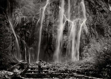 Black And White Waterfall