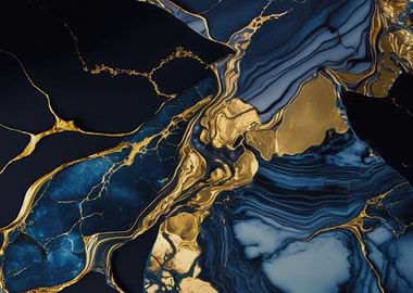 Marble texture blue gold 1