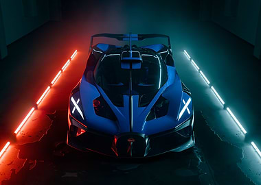 bugatti bolide blue black
