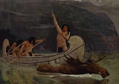 Indians Hunting Moose