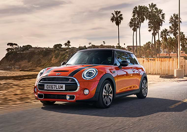 Orange Mini Cooper
