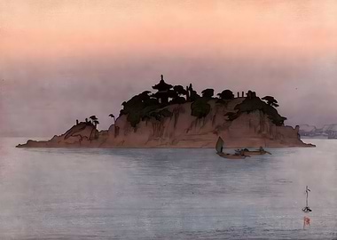 Ukiyo e Sea Tomonoura 1927