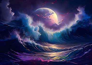 Purple Moon And The Sea