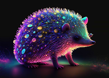 Colorful Hedgehog Neon