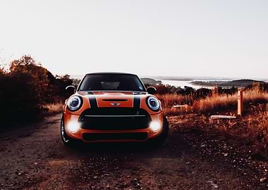 Orange Mini Cooper