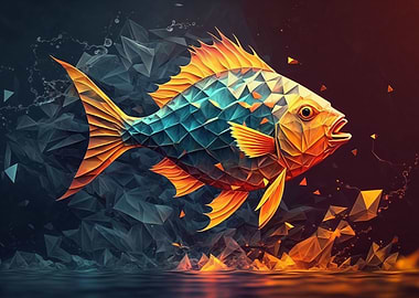 Warm Low Poly Fish