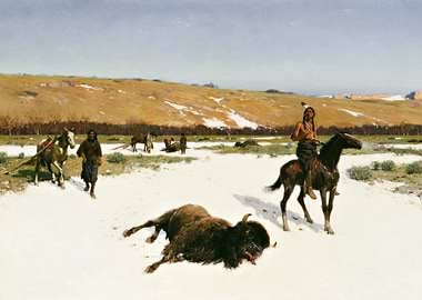 Indians Hunting Bison