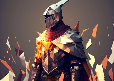 Warm Low Poly Knight