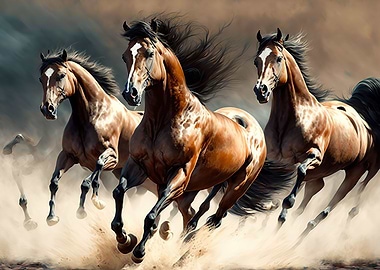 Watercolor Horse Running