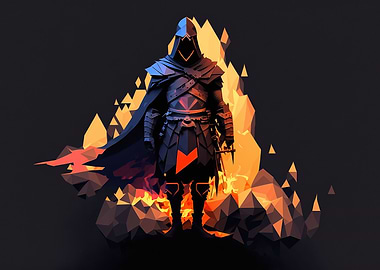 Warm Low Poly Knight