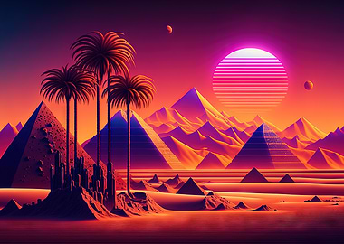 A Retro Pyramid Landscape