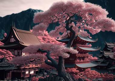 cherry blossom house japan