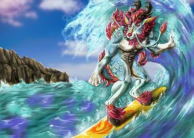 Surfing dragon
