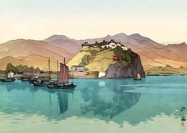 Ukiyo e Autumn Lake