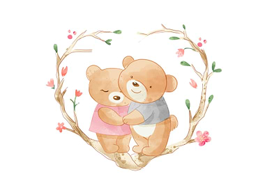 Cute cartoon bear lover