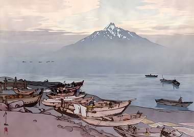 Ukiyo e Mount Rishiri