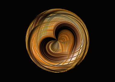 Gold heart abstract art