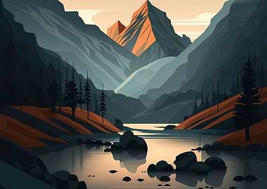 mountain lake landscape