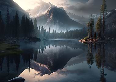 mountain lake landscape