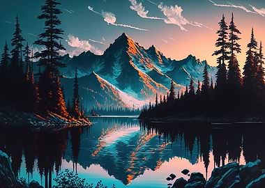 mountain lake landscape