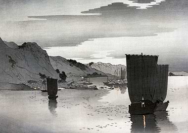 Vintage Sketch of a River