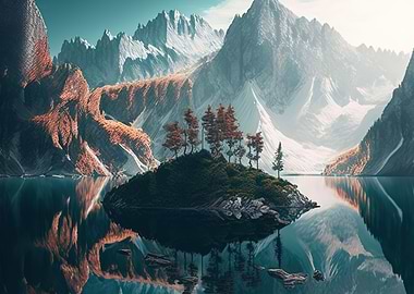 mountain lake landscape