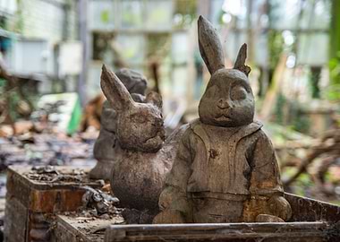 Wooden rabbits