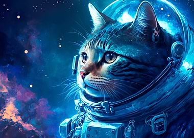 Beautiful cat in outer