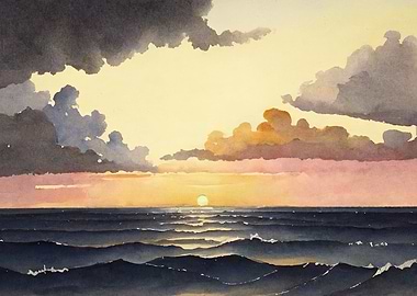Sunset At Sea