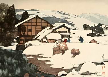 Ukiyo e Snow Kashiwabara
