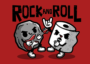 Rock and toilet roll