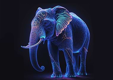 Neon elephant