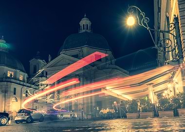 Rome night Popolo church
