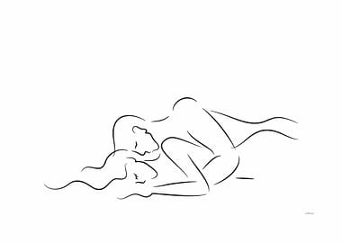 Lovers line art sketch