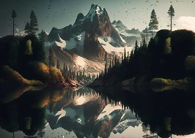 mountain lake landscape