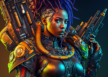 Badass cyberpunk girl