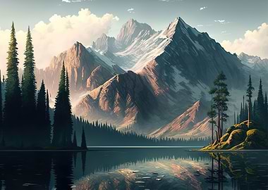 mountain lake landscape
