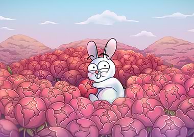 Rabbit hoarding Flowers