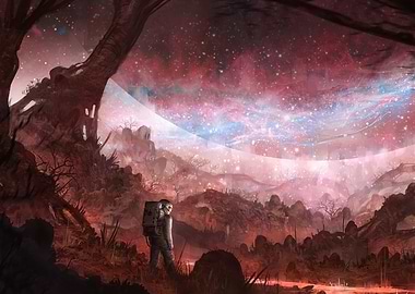 Sci Fi astronaut planet