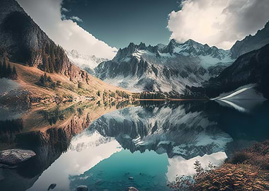 mountain lake landscape