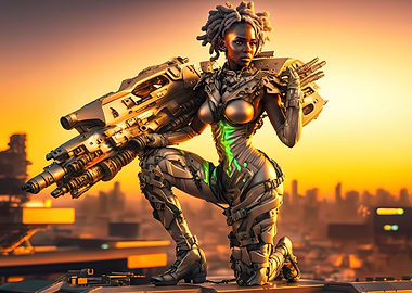 Badass cyberpunk girl