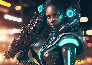 Badass cyberpunk girl
